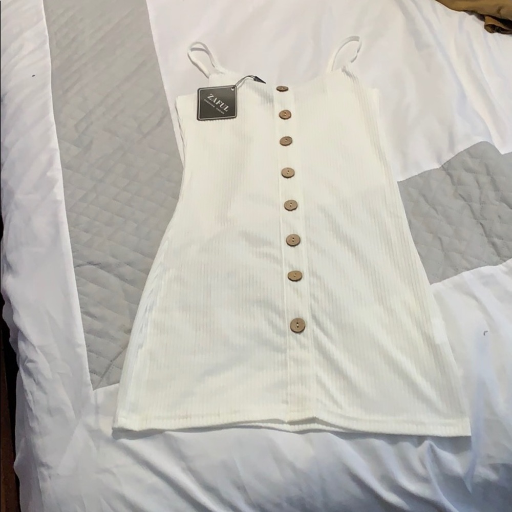 Zaful white button down dress. Size small